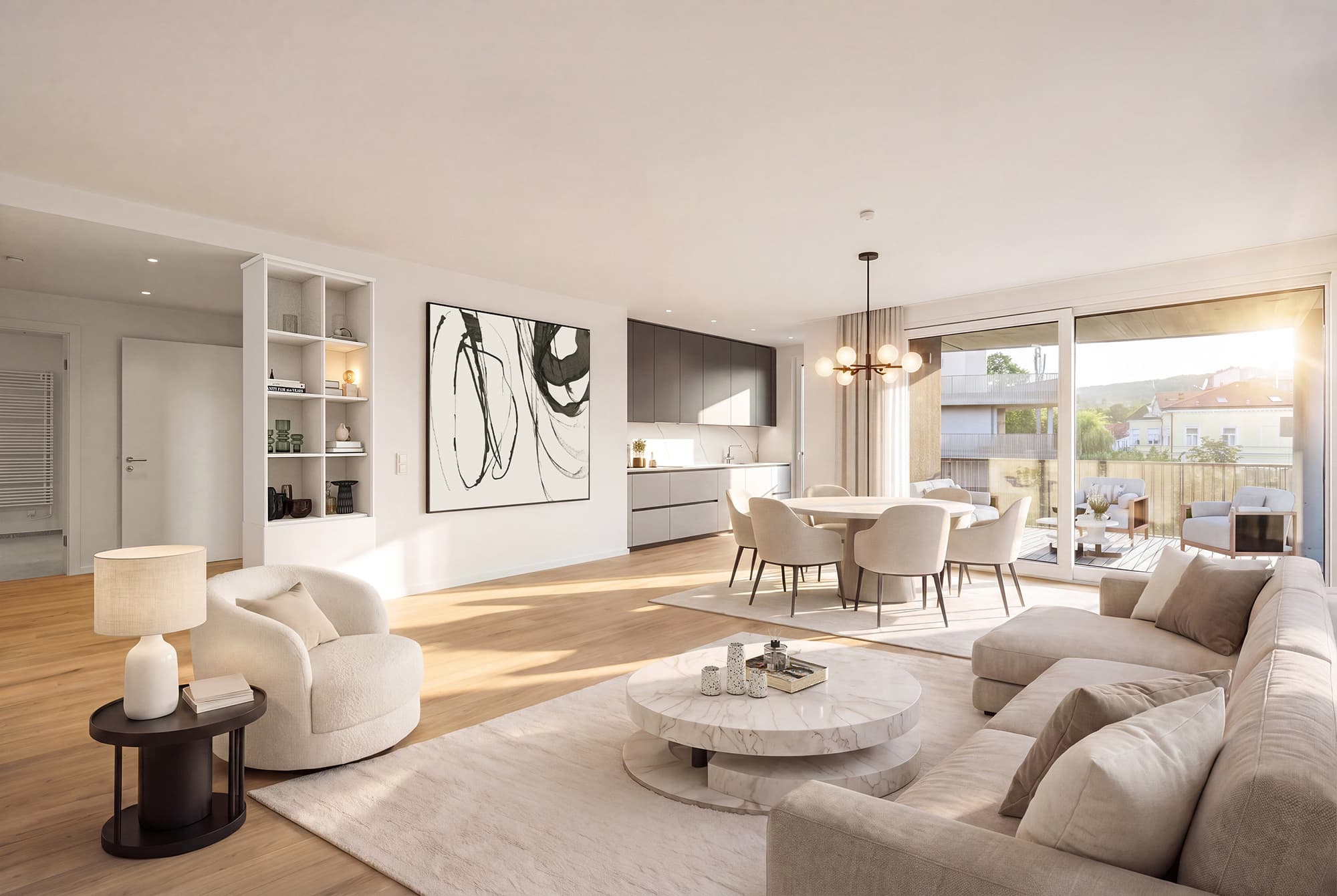 Großzügige 2-Zimmer Wohnung mitten im Park mit Sauna & Fitnessbereich