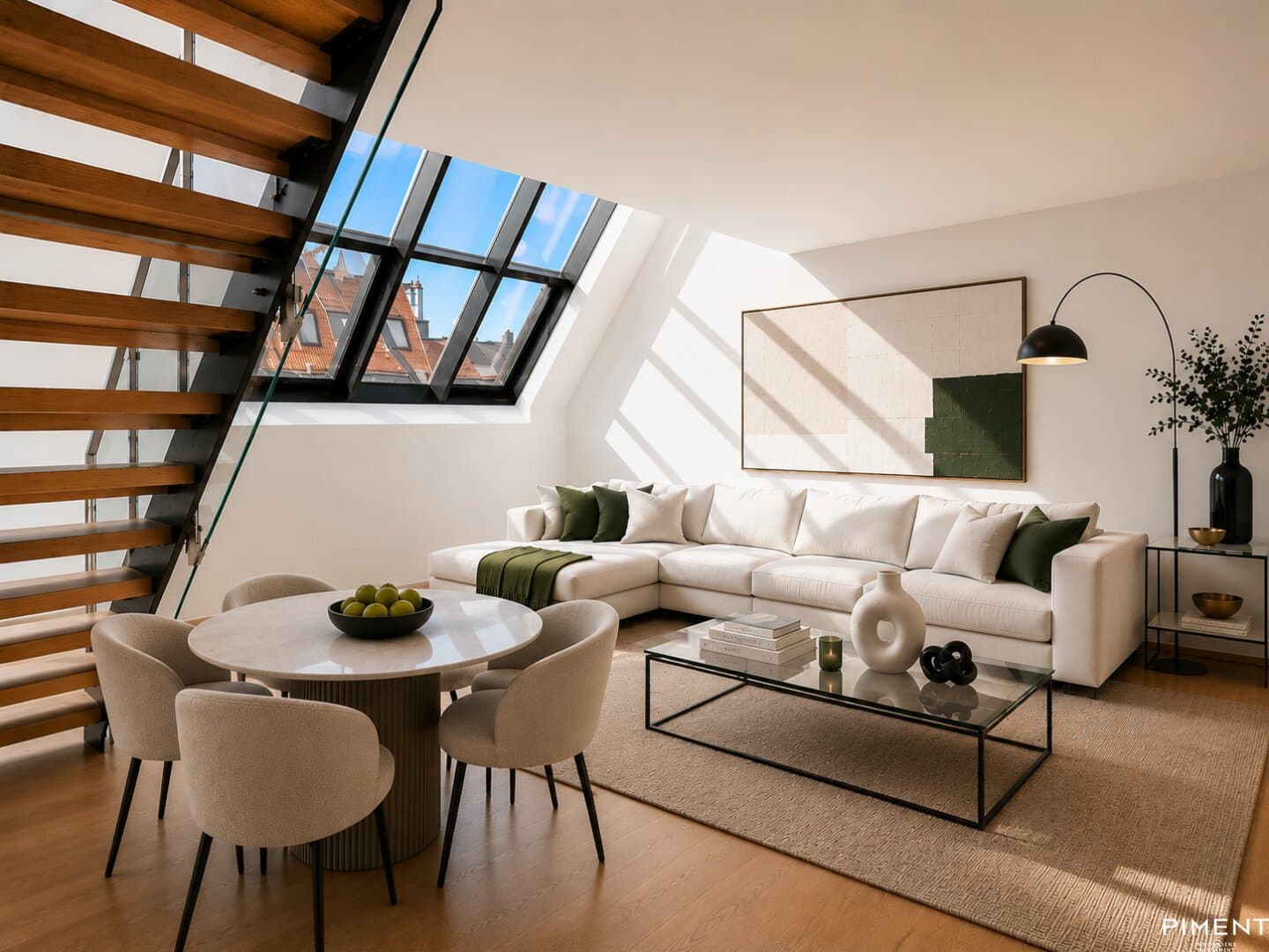 Charmante Dachgeschoss-Maisonette mit sonniger Terrasse in der Josefstadt Charmante Dachgeschoss-Maisonette mit sonniger Terrasse in der Josefstadt